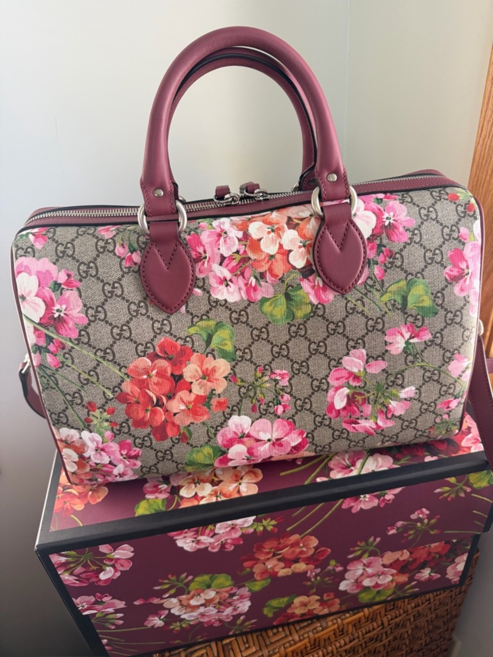 AUTHENTIC 🌸GUCCI™️ Blooms🌸 BOSTON bag👜 - Picture 3 of 14